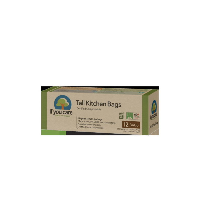 Compostable Tall Kitchen Bags 49.2L (12 Bags) by IF YOU CARE Compostable Tall Kitchen Bags 49.2L (12 Bags) by IF YOU CARE