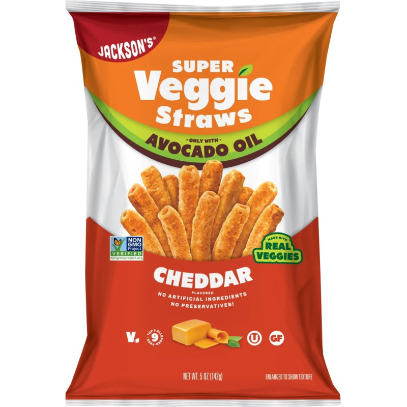 Avocado Oil Super Veggie Straws - Cheddar 142g by JACKSON'S Avocado Oil Super Veggie Straws - Cheddar 142g by JACKSON'S