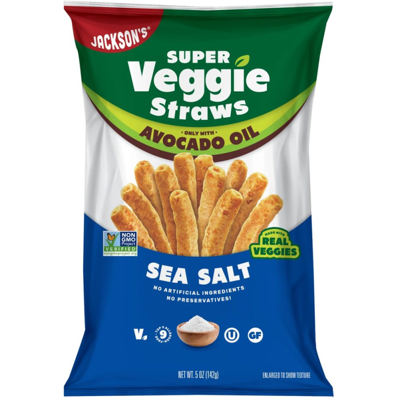 Avocado Oil Super Veggie Straws - Sea Salt 142g by JACKSON'S Avocado Oil Super Veggie Straws - Sea Salt 142g by JACKSON'S