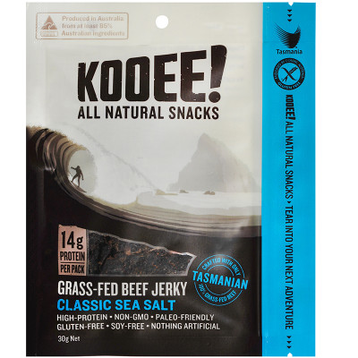 Grass Fed Beef Jerky - Classic Sea Salt 30g by KOOEE SNACKS