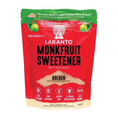 Monkfruit Sweetener with Erythritol - Golden 200g by LAKANTO