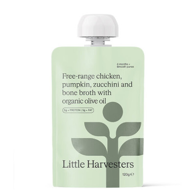 Free-Range Chicken & Zucchini Puree Pouch 120g by LITTLE HARVESTERS