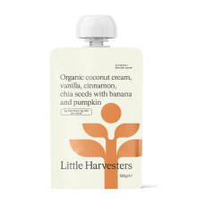 Organic Coconut Cream, Vanilla, Cinnamon & Banana Puree Pouch 120g by LITTLE HARVESTERS