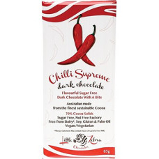 Chilli Supreme Dark Chocolate 85g by LITTLE ZEBRA CHOCOLATES