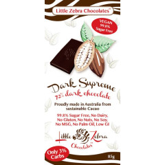 73% Dark Supreme Chocolate 85g by LITTLE ZEBRA CHOCOLATES