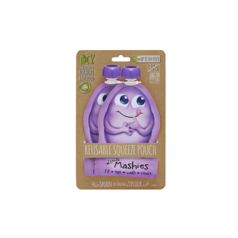 Reusable Squeeze Pouch (Purple Twinpack) by LITTLE MASHIES