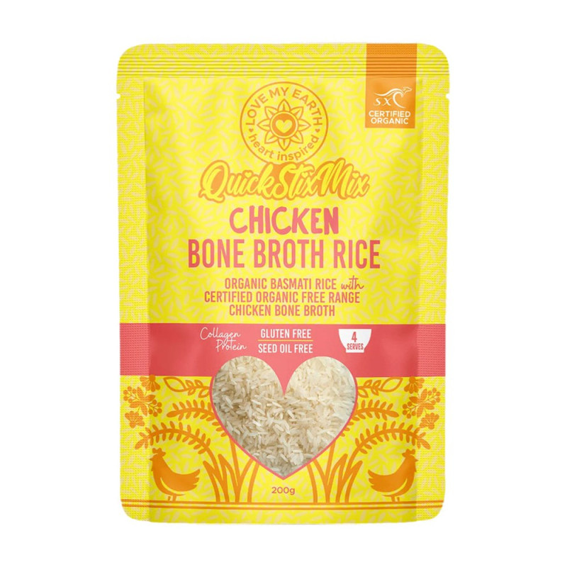 Quick Stix Mix - Organic Chicken Bone Broth Rice 200g by LOVE MY EARTH Quick Stix Mix - Organic Chicken Bone Broth Rice 200g by LOVE MY EARTH