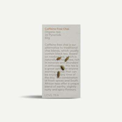 Caffeine Free Chai Pyramid Tea Bags (20) by LOVE TEA