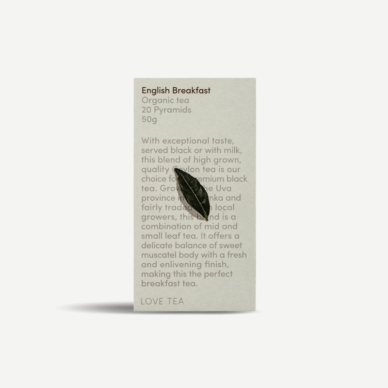English Breakfast Pyramid Tea Bags (20) by LOVE TEA English Breakfast Pyramid Tea Bags (20) by LOVE TEA