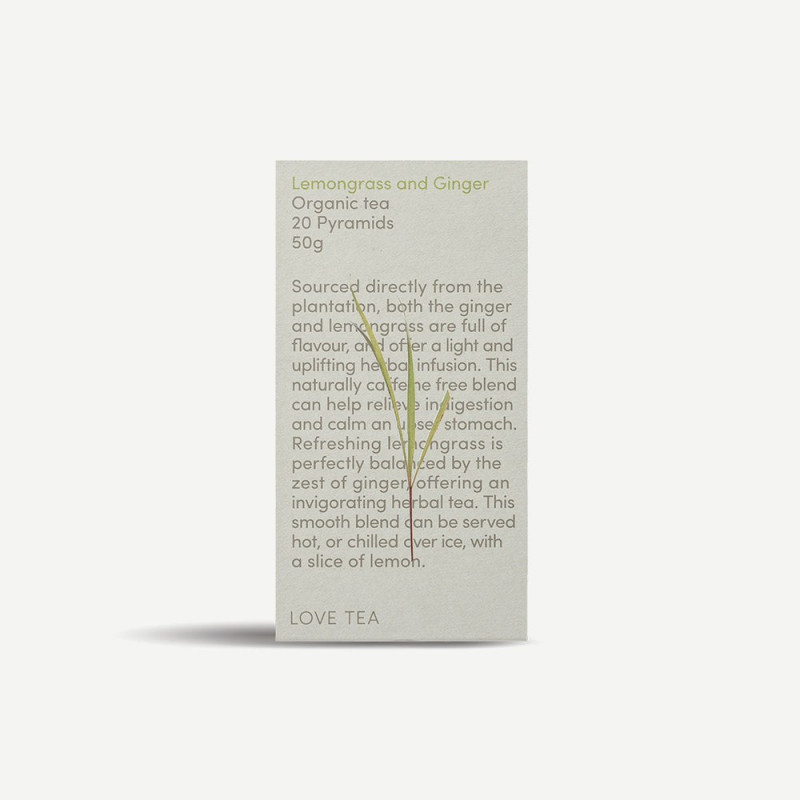 Lemongrass & Ginger Pyramid Tea Bags (20) by LOVE TEA