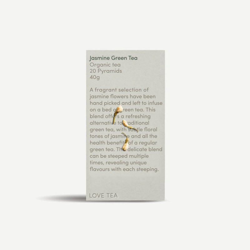 Jasmine Green Pyramid Tea Bags (20) by LOVE TEA Jasmine Green Pyramid Tea Bags (20) by LOVE TEA