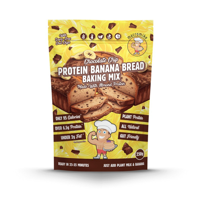 Almond Protein Banana Bread Mix - Chocolate Chip 250g by MACRO MIKE Almond Protein Banana Bread Mix - Chocolate Chip 250g by MACRO MIKE