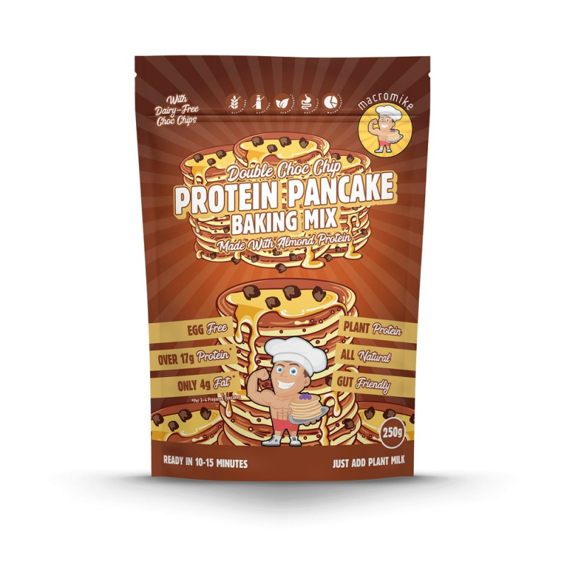 Almond Protein Pancake Mix - Double Choc Chip 250g by MACRO MIKE Almond Protein Pancake Mix - Double Choc Chip 250g by MACRO MIKE