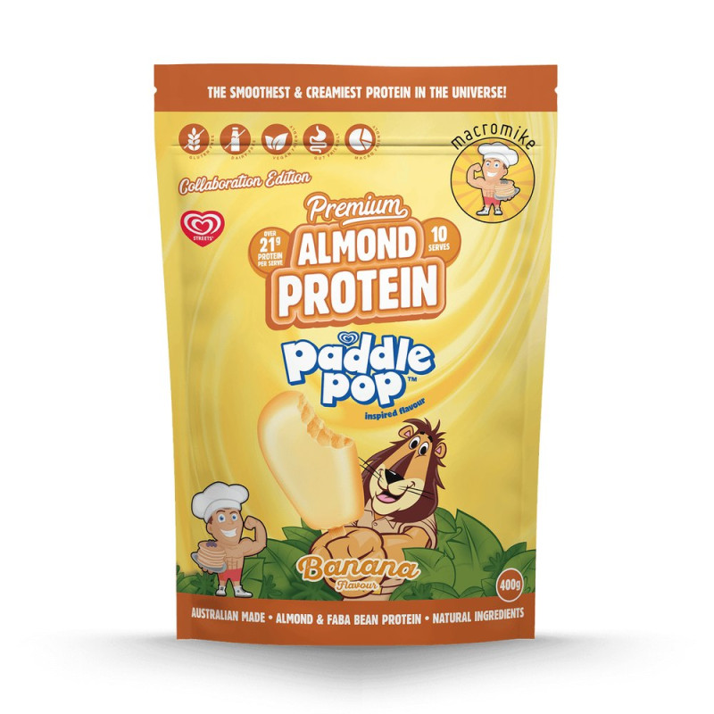 Premium Almond Protein - Banana Paddle Pop 400g by MACRO MIKE