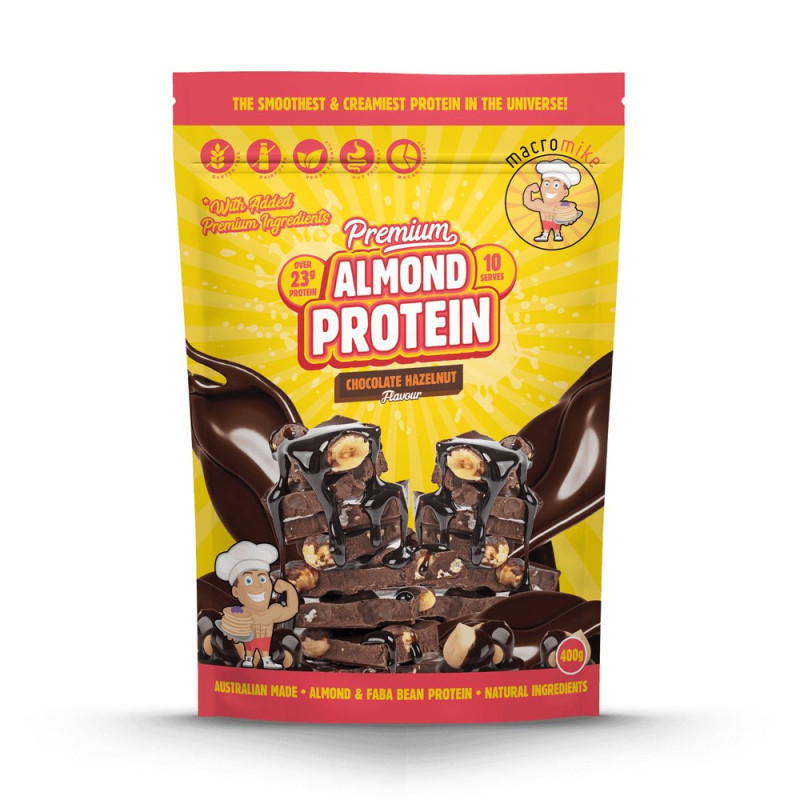 Premium Almond Protein - Choc Hazelnut 400g by MACRO MIKE Premium Almond Protein - Choc Hazelnut 400g by MACRO MIKE