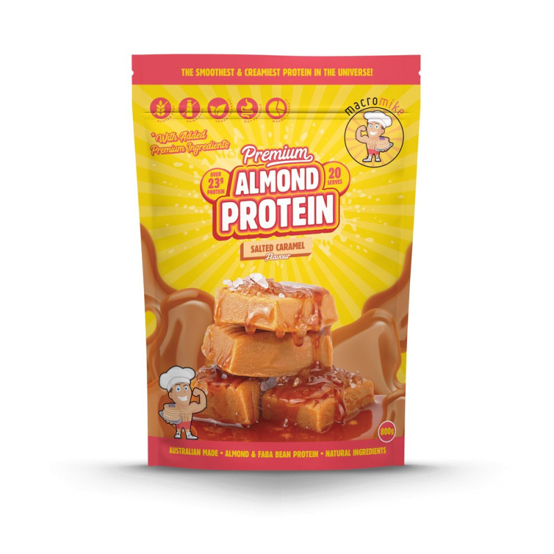 Premium Almond Protein - Salted Caramel 800g by MACRO MIKE Premium Almond Protein - Salted Caramel 800g by MACRO MIKE