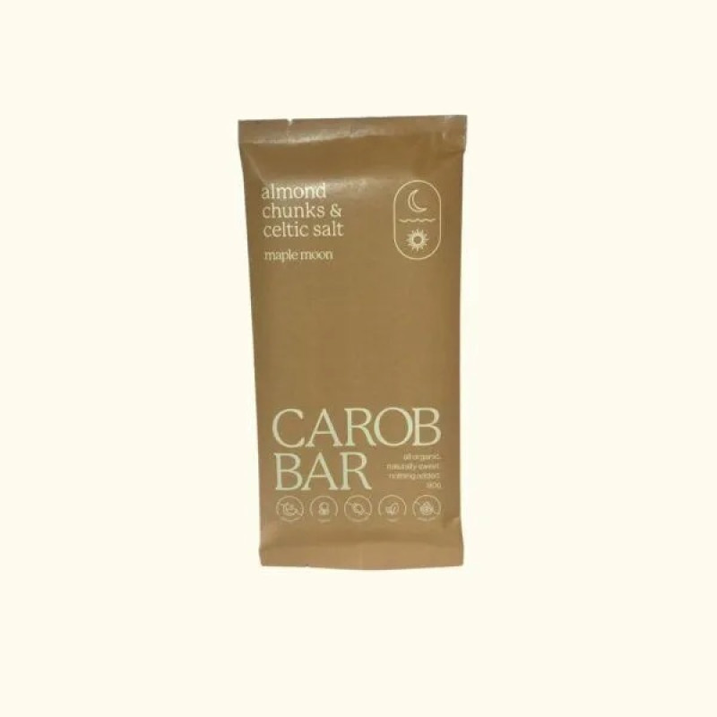 Salted Almond Carob Bar 90g by MAPLE MOON Salted Almond Carob Bar 90g by MAPLE MOON