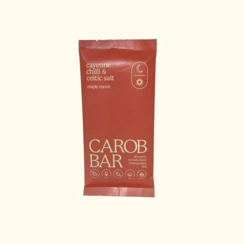 Cayenne Chilli Carob Bar 90g by MAPLE MOON Cayenne Chilli Carob Bar 90g by MAPLE MOON