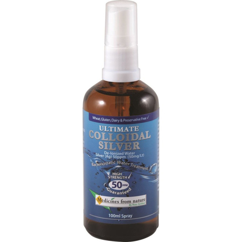 Colloidal Silver 50ppm Spray - 100ml by MEDICINES FROM NATURE Colloidal Silver 50ppm Spray - 100ml by MEDICINES FROM NATURE