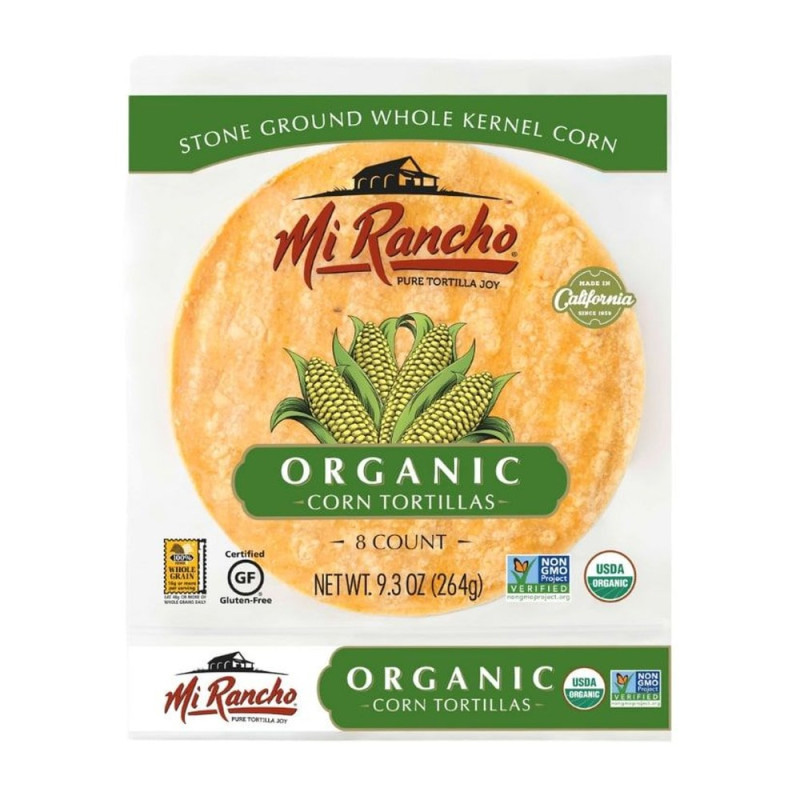 Organic Corn Tortillas (8) 264g by MI RANCHO Organic Corn Tortillas (8) 264g by MI RANCHO