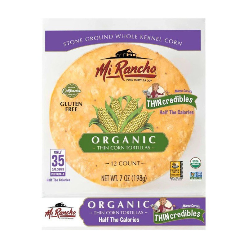 Thincredibles Organic Corn Tortillas (12) 198g by MI RANCHO Thincredibles Organic Corn Tortillas (12) 198g by MI RANCHO