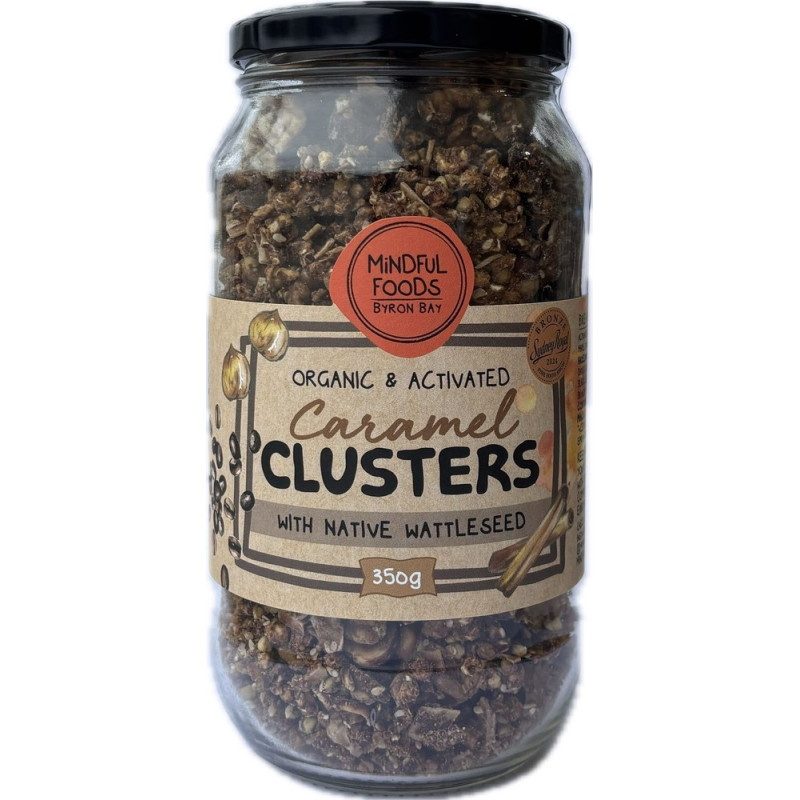 Caramel Nut Butter Clusters with Wattleseed 350g by MINDFUL FOODS Caramel Nut Butter Clusters with Wattleseed 350g by MINDFUL FOODS