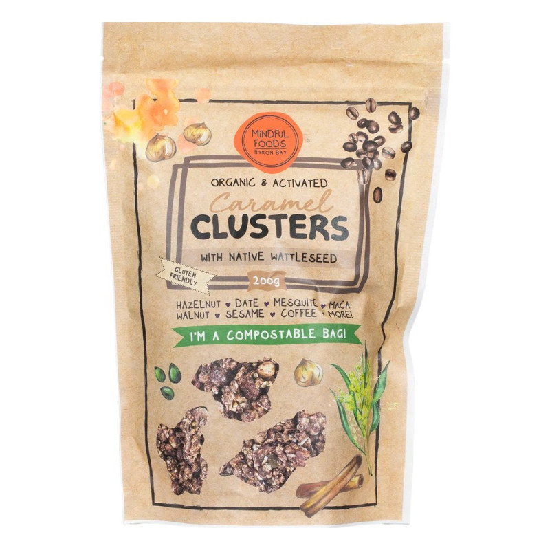 Caramel Nut Butter Clusters with Wattleseed 200g by MINDFUL FOODS Caramel Nut Butter Clusters with Wattleseed 200g by MINDFUL FOODS