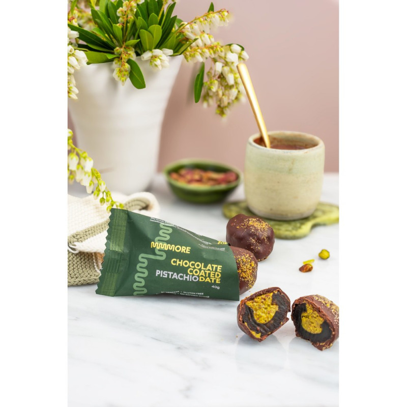 Chocolate Coated Pistachio Date 40g by MMMORE Chocolate Coated Pistachio Date 40g by MMMORE
