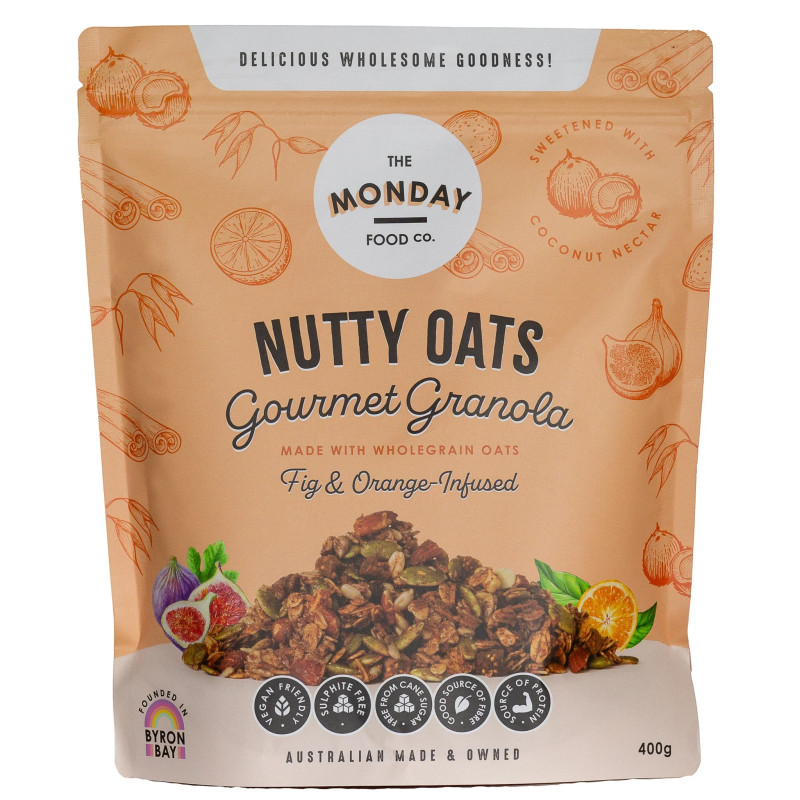 Nutty Oats Gourmet Granola Fig & Orange 400g by THE MONDAY FOOD CO