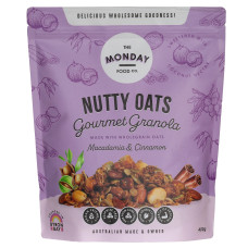 Nutty Oats Gourmet Granola Macadamia & Cinnamon 400g by THE MONDAY FOOD CO