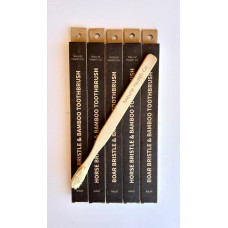 Boar Bristle & Bamboo Toothbrush Adult Med-Firm 1pk by NATURAL HEALTH CO