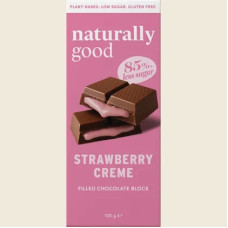 Filled Chocolate Block Strawberry Creme 100g by NATURALLY GOOD