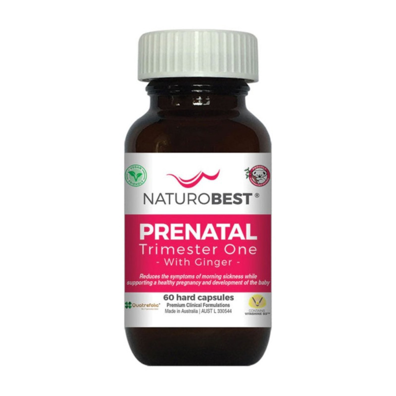 Prenatal Trimester One with Ginger Capsules (60) by NATUROBEST Prenatal Trimester One with Ginger Capsules (60) by NATUROBEST
