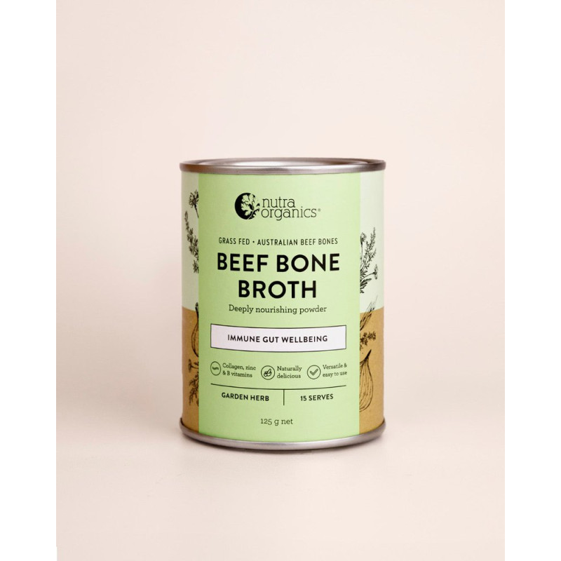 Beef Bone Broth Powder - Garden Herb 125g by NUTRA ORGANICS