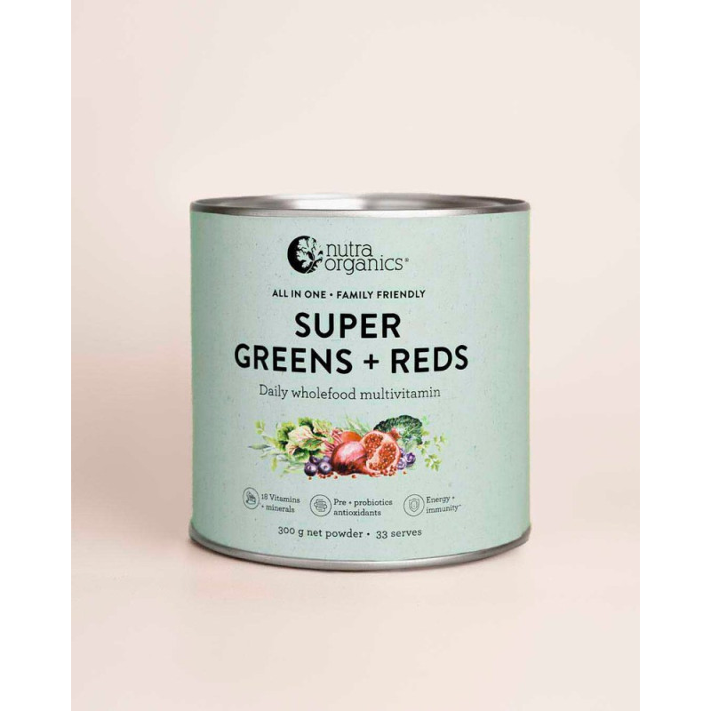 Super Greens + Reds Powder 300g by NUTRA ORGANICS Super Greens + Reds Powder 300g by NUTRA ORGANICS