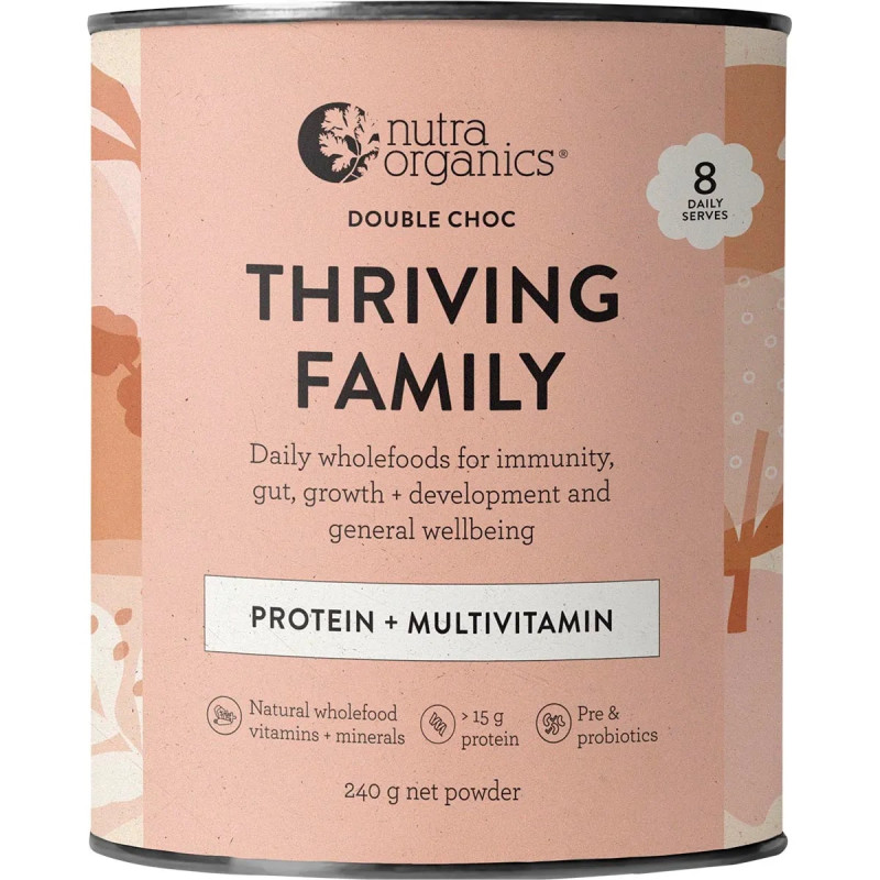 Thriving Family Protein - Double Choc 240g by NUTRA ORGANICS