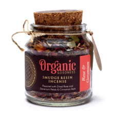 Smudge Resin Incense Rose & Geranium 80g by ORGANIC GOODNESS