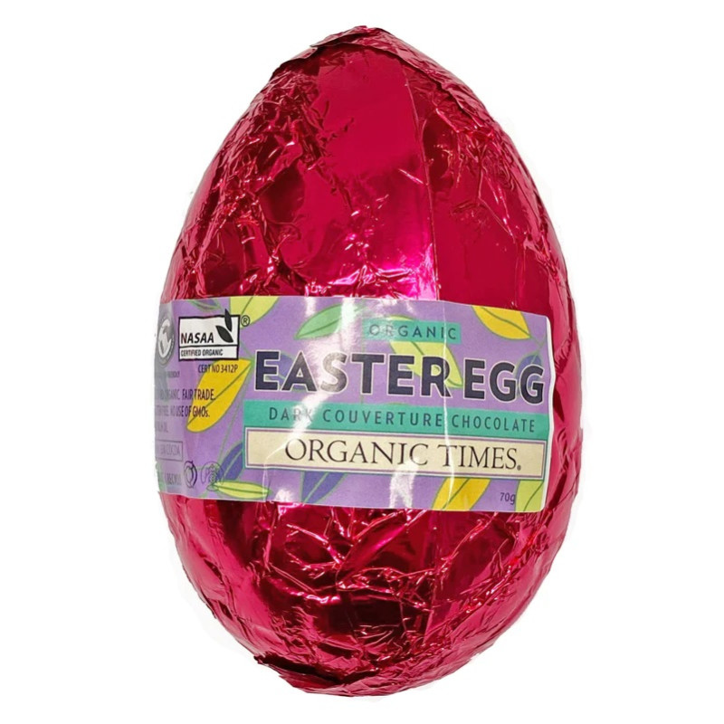 Organic Dark Chocolate Easter Egg 70g by ORGANIC TIMES Organic Dark Chocolate Easter Egg 70g by ORGANIC TIMES