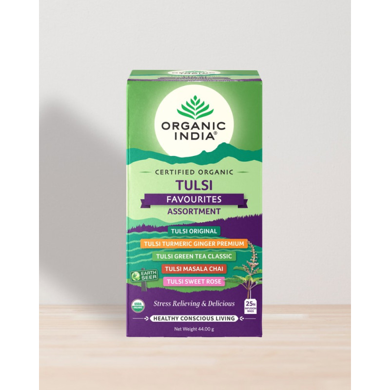 Organic Tulsi Favourites Assortment Tea Bags (25) by ORGANIC INDIA Organic Tulsi Favourites Assortment Tea Bags (25) by ORGANIC INDIA