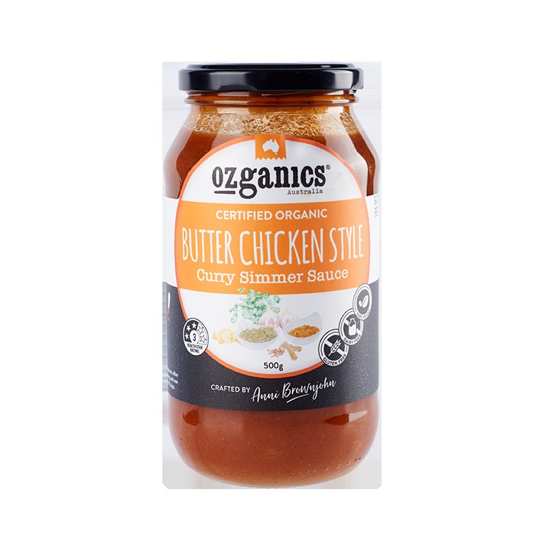 Butter Chicken Curry Simmer Sauce 500g by OZGANICS Butter Chicken Curry Simmer Sauce 500g by OZGANICS