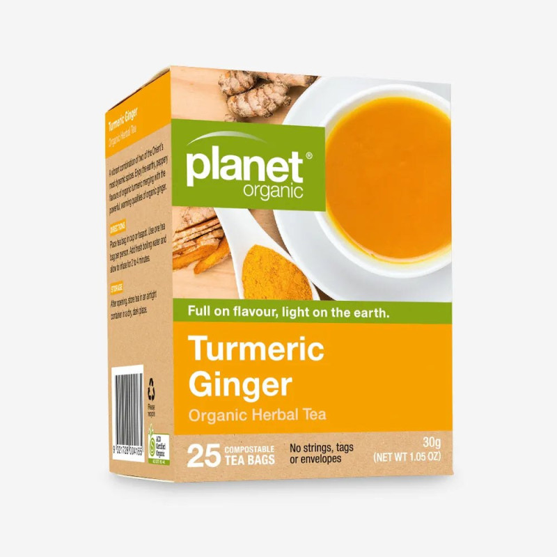 Turmeric Ginger Tea Bags (25) by PLANET ORGANIC Turmeric Ginger Tea Bags (25) by PLANET ORGANIC