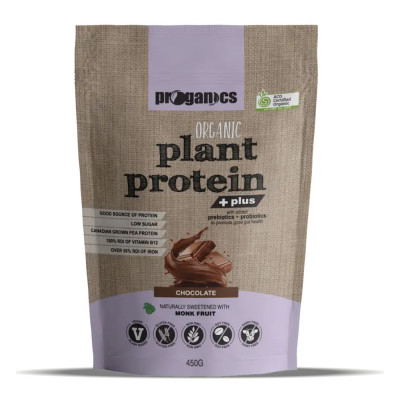 Organic Plant Protein Plus - Chocolate 450g by PROGANICS