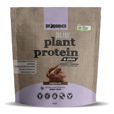 Organic Plant Protein Plus - Chocolate 900g by PROGANICS