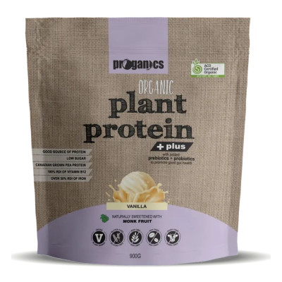 Organic Plant Protein Plus - Vanilla 900g by PROGANICS