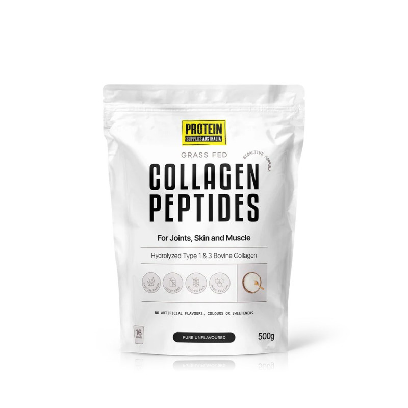 Collagen Peptides Pure Unflavoured 500g by PROTEIN SUPPLIES AUST. Collagen Peptides Pure Unflavoured 500g by PROTEIN SUPPLIES AUST.