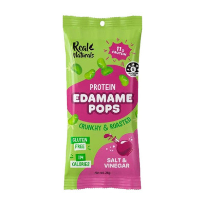 Edamame Pops Salt & Vinegar 25g by REAL NATURALS