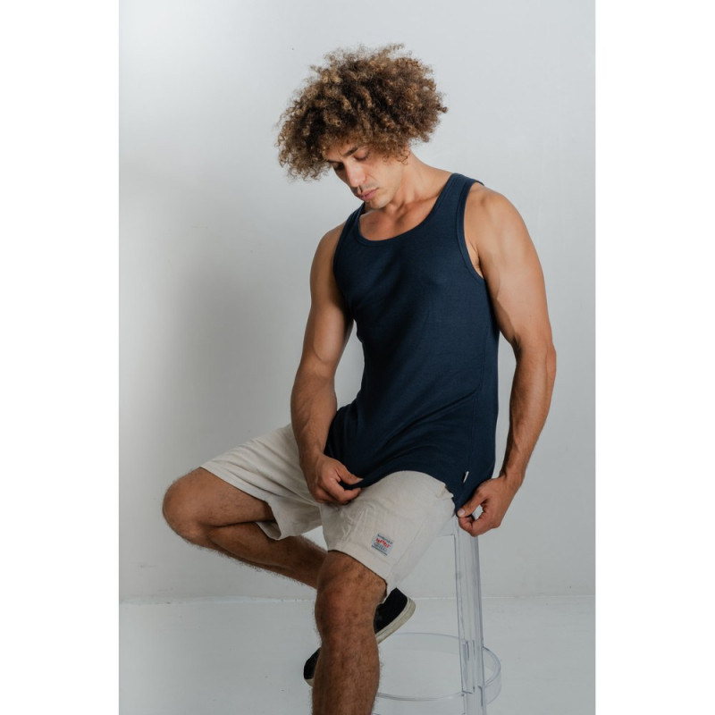Organic Cotton Men's Singlet | Navy S by REER ENDZ UNDERWEAR