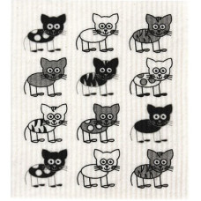 100% Biodegradable Dishcloth - Cats by RETRO KITCHEN