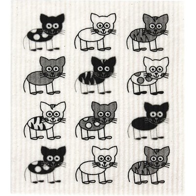 100% Compostable Dishcloth - Cats by RETRO KITCHEN