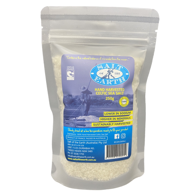 Celtic Sea Salt Pre-Dried Coarse 250g by SALT OF THE EARTH Celtic Sea Salt Pre-Dried Coarse 250g by SALT OF THE EARTH